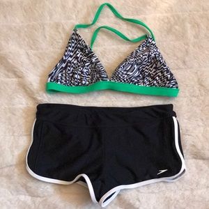 Speedo Triangle Top and Shorts Swimsuis